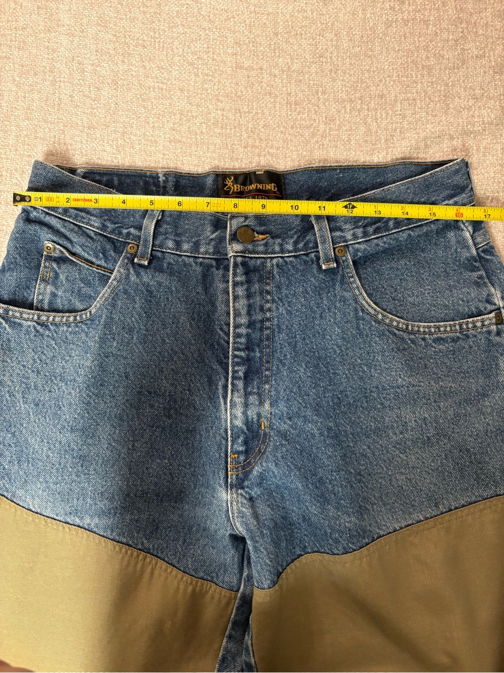 Browning Two-Tone Blue and khaki Straight Jeans Size 34/34 - Picture 7 of 14